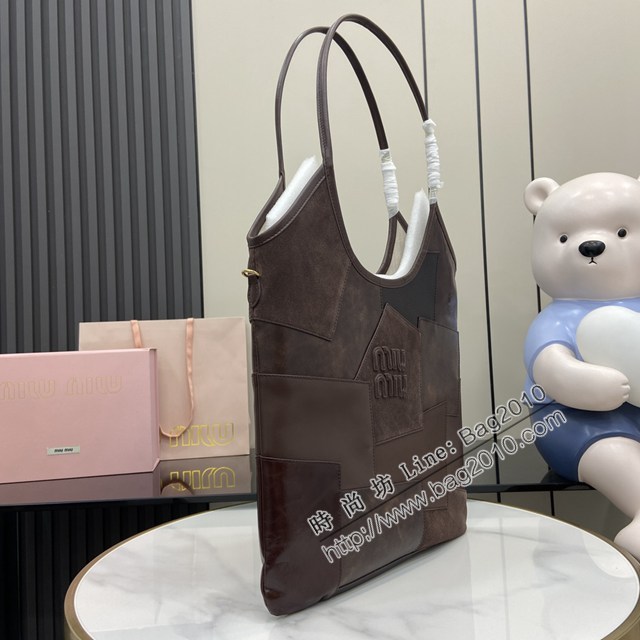 MIU MIU專櫃繆繆最新款hobo托特拼貼腋下包 jh2741型號：5BG231
